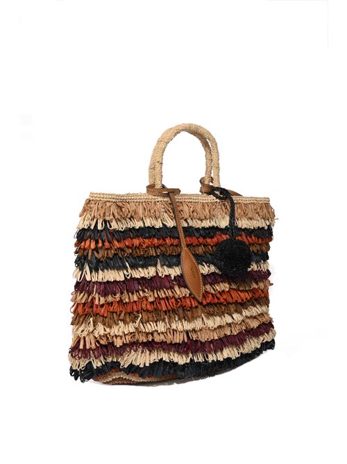 Borsa Keisha Large in rafia Multiland AFAR | KEISHA LMULTILAND